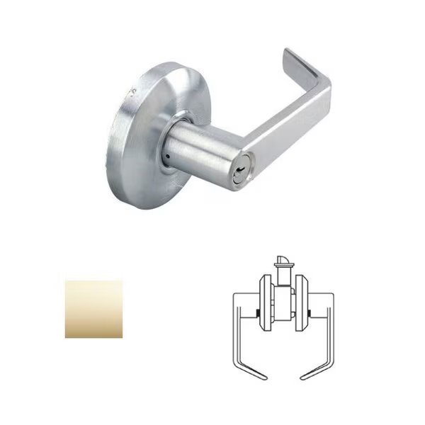 Design Passage Lever Lock, 2-3/4 Backset, ASA Strike, US3 Polished Brass, Cal-Royal, Mfr#: SL30-3